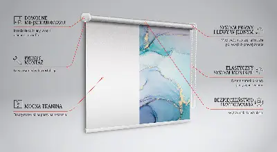 Fensterrollo mit blauem Marmordesign