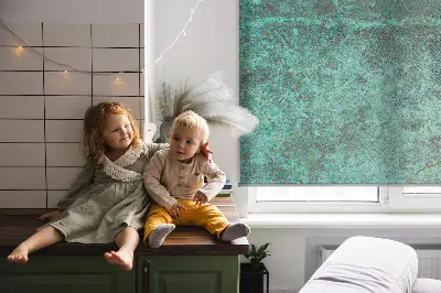 Fensterrollo in der Farbe Grün aus Blech