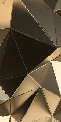 Rollo Fenster mit goldenem Dreieckmuster