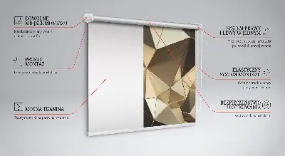 Rollo Fenster mit goldenem Dreieckmuster