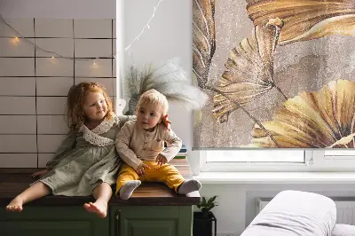 Fensterrollo für Innen mit Pflanzenmotiv