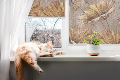 Fensterrollo für Innen mit Pflanzenmotiv