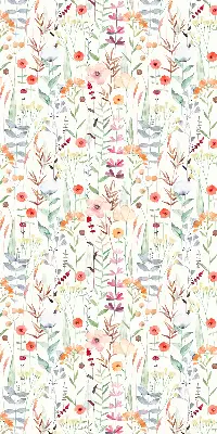Rollo Fenster mit buntem Blumendesign
