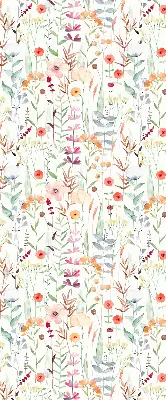 Rollo Fenster mit buntem Blumendesign