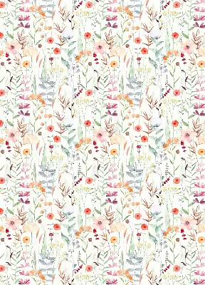 Rollo Fenster mit buntem Blumendesign