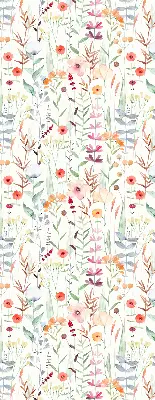 Rollo Fenster mit buntem Blumendesign