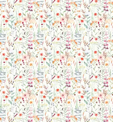 Rollo Fenster mit buntem Blumendesign