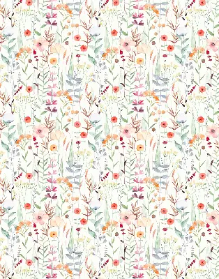 Rollo Fenster mit buntem Blumendesign