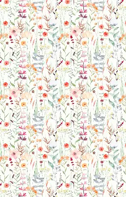 Rollo Fenster mit buntem Blumendesign