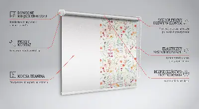 Rollo Fenster mit buntem Blumendesign