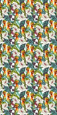 Fensterrollo mit Motiv von Vögeln und Blumen