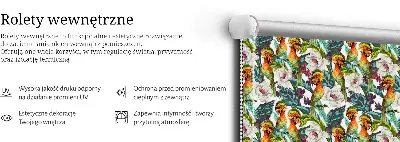 Fensterrollo mit Motiv von Vögeln und Blumen