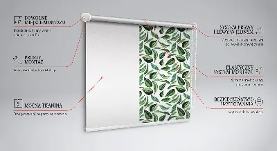 Fensterrollo mit herbstlichem Motiv fallender Blätter für den Innenbereich