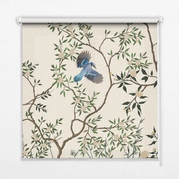 Fensterrollo für den Innenbereich mit Motiv Vögel auf einem Baum