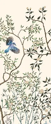 Fensterrollo für den Innenbereich mit Motiv Vögel auf einem Baum