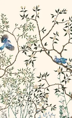 Fensterrollo für den Innenbereich mit Motiv Vögel auf einem Baum