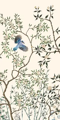 Fensterrollo für den Innenbereich mit Motiv Vögel auf einem Baum