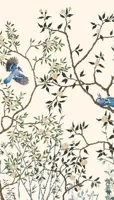 Fensterrollo für den Innenbereich mit Motiv Vögel auf einem Baum