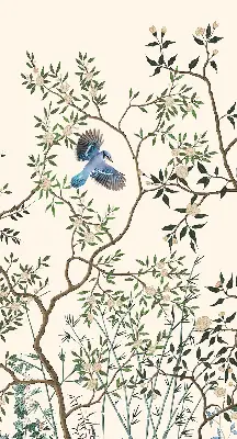Fensterrollo für den Innenbereich mit Motiv Vögel auf einem Baum