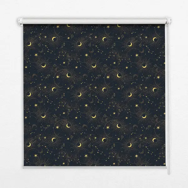 Fensterrollo mit Mond und Sterne Motiv