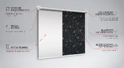 Fensterrollo mit Mond und Sterne Motiv