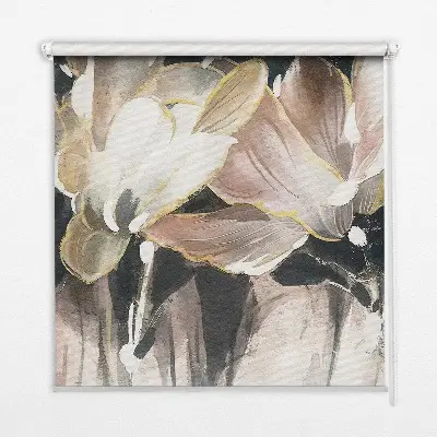 Rollo Fenster mit Motiv gemalter Blumen