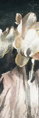 Rollo Fenster mit Motiv gemalter Blumen
