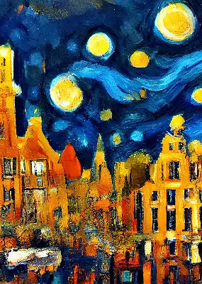 Fensterrollo mit dem Motiv einer gemalten Stadt