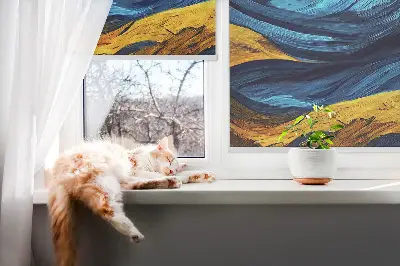 Fensterrollo für den Innenbereich mit Planetenmotiv