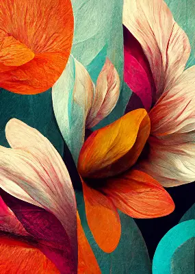 Fensterrollo mit abstraktem Blumenmotiv