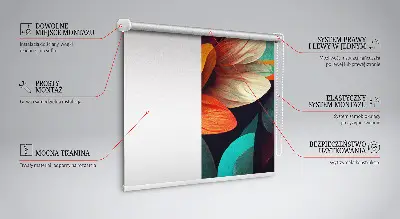 Fensterrollo mit abstraktem Blumenmotiv
