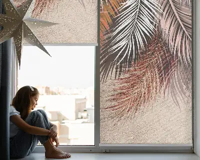 Fensterrollo für den Innenbereich mit Blättermotiv