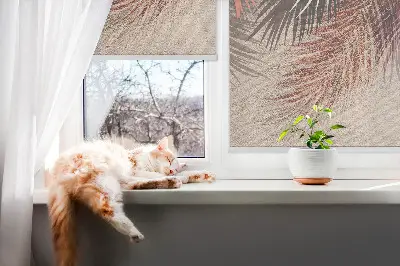 Fensterrollo für den Innenbereich mit Blättermotiv