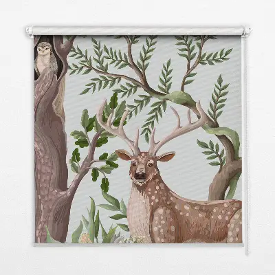 Fensterrollo mit Waldtiere Motiv
