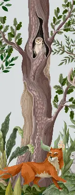 Fensterrollo mit Waldtiere Motiv