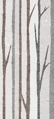 Fensterrollo mit Motiv von Baumstämmen