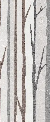 Fensterrollo mit Motiv von Baumstämmen