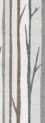 Fensterrollo mit Motiv von Baumstämmen