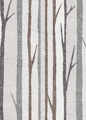 Fensterrollo mit Motiv von Baumstämmen