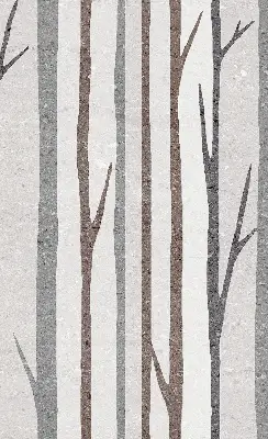 Fensterrollo mit Motiv von Baumstämmen