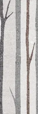Fensterrollo mit Motiv von Baumstämmen