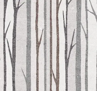 Fensterrollo mit Motiv von Baumstämmen