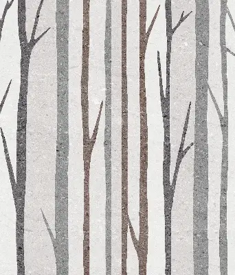 Fensterrollo mit Motiv von Baumstämmen