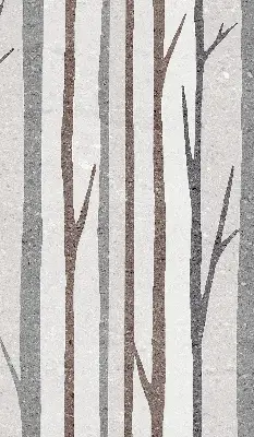 Fensterrollo mit Motiv von Baumstämmen