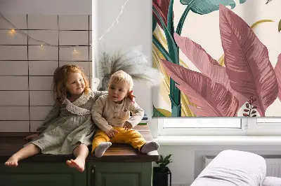 Fensterrollo für den Innenbereich mit Motiv bunte Blätter