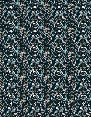 Rollo mit Blumenranken mit elegantem Blumenrankenmuster