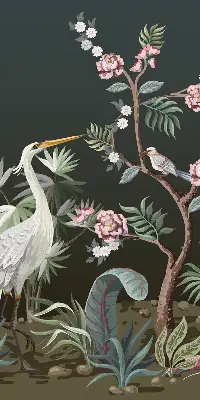 Rollo Fenster mit Motiv Vögel am Baum