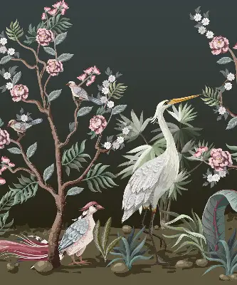 Rollo Fenster mit Motiv Vögel am Baum