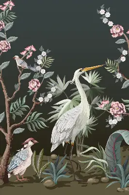 Rollo Fenster mit Motiv Vögel am Baum