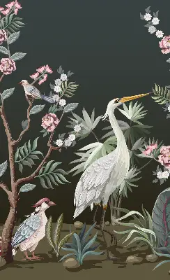 Rollo Fenster mit Motiv Vögel am Baum